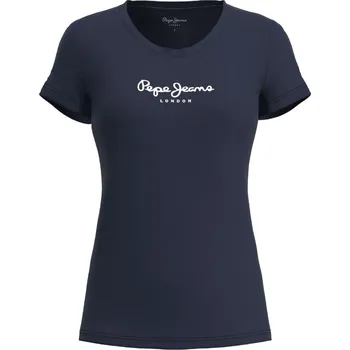 Dámské tričko PEPE JEANS DÁMSKÉ TRIČKO T-SHIRT NEW VIRGINIA SS N FUTURE NAVY PL505202 595 Velikost: XS