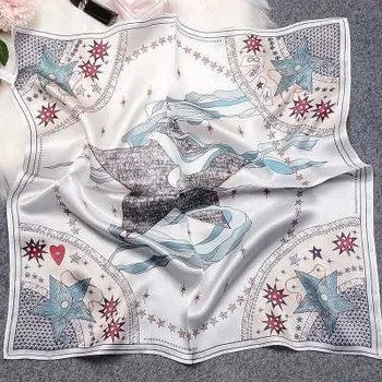 Šátek Hedvábný šátek Jsi hvězda 53x53 cm v dárkovém balení, WHITE ORCHID