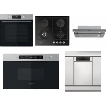 Set domácích spotřebičů WHIRLPOOL OMK58CU1SX + WHIRLPOOL GOFL 629/NB + WHIRLPOOL AKR 749/1 IX + WHIRLPOOL MBNA910X + WHIRLPOOL WSBO 3O34 PF X