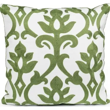 Povlak na dekorativní polštářek Stoklasa Povlak na polštář s vyšívanými ornamenty zelený 45 x 45 cm