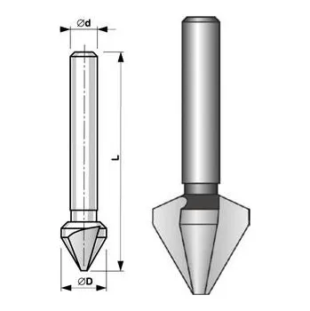 Vrták Bučovice Tools Kuželový záhlubník tříbřitý 60° D20 HSS DIN 334 C - BU846-200