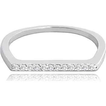 Prsten Decentní stříbrný prsten s bílým zirkonem