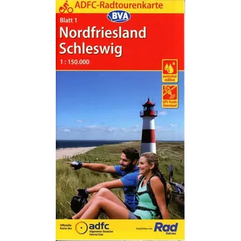 ADFC-Radtourenkarte 1 Nordfriesland /Schleswig 1:150.000, reiß- und wetterfest, GPS-Tracks Download - Allgemeiner Deutscher Fahrrad-Club e.V. (ADFC)