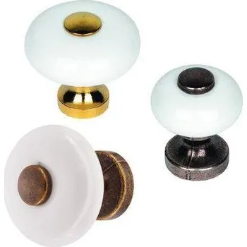 Nábytkové kování Knopka z porcelánu zinek antik,A=35mm,B=30mm,C=18mm