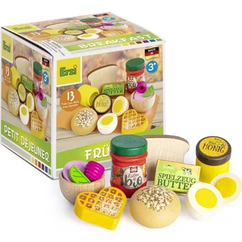 Dřevěná hračka Erzi - Německo Set potravin snídaně