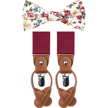 Kravata Bubibubi Motýlková sada Carmine s kšandami