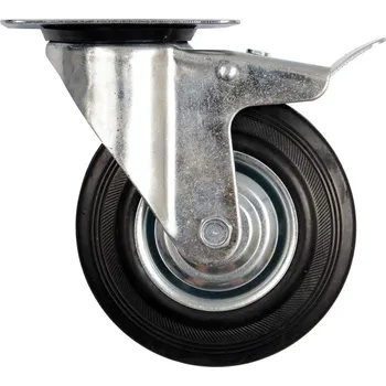 Pojezdové kolečko Vorel Kolečko otočné s brzdou, gumové 40kg 75/23/97mm