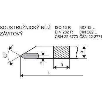 Příslušenstí k soustruhu Denas Soustružnický nůž závitový levý 25 x 16 H10 - DN3771-2516H10