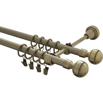 Garnýž Garnýž kovová 480 cm rýhovaná dvouřadá - dvojitá 16 Paola crystal double mosaz