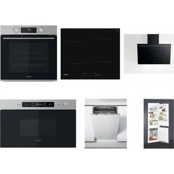 Set domácích spotřebičů WHIRLPOOL OMK58CU1SX + WHIRLPOOL WS Q2760 BF + WHIRLPOOL AKR 62F LT K + WHIRLPOOL MBNA910X + WHIRLPOOL WSIC 3M27 C + WHIRLPOOL ART 65031