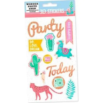 Digitální kompakt Fujifilm Instax 12 ks 3D samolepek - Párty