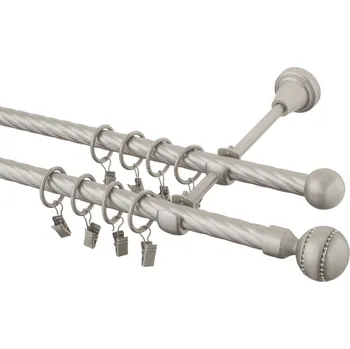 Garnýž Garnýž kovová 220 cm kroucená dvouřadá - dvojitá 16 Paola crystal chrom mat