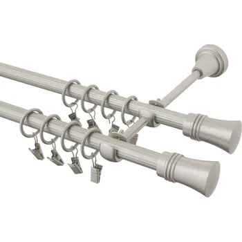 Garnýž Garnýž kovová 150 cm rýhovaná dvouřadá - dvojitá 16 Capri double chrom mat