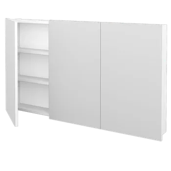 Koupelnový nábytek Dřevojas Třídveřová galerka Q GA3 120 - N01 Bílá lesk