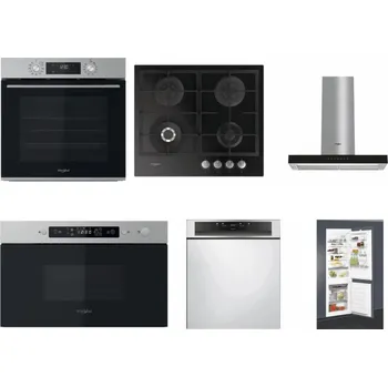 Set domácích spotřebičů WHIRLPOOL OMK58CU1SX + WHIRLPOOL GOFL 629/NB + WHIRLPOOL WHBS 62F LT K + WHIRLPOOL MBNA910X + WHIRLPOOL WBC 3C34 PF X + WHIRLPOOL ART 65031