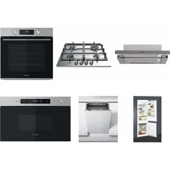 Set domácích spotřebičů WHIRLPOOL OMK58CU1SX + WHIRLPOOL TKRL 661 IX EU + WHIRLPOOL AKR 5390/1 IX + WHIRLPOOL MBNA910X + WHIRLPOOL WSIC 3M27 C + WHIRLPOOL ART 65031