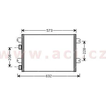 Sušič klimatizace chladič klimatizace bez sušičky (pouze Megane Classic, pouze Dacia 1.5DCi) [528*393*16] (vývody 11 mm a 14 mm)