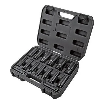 Gola sada Top Master Pro Sada průmyslových hlavic prodloužených 1/2" 15-dílná 10-11-12-13-14-15-16-17-18-19-21-24-27-30-32mm v černém kufru TMP - TM-338802