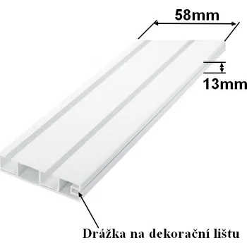Garnýž Garnýže-Hebr Stropní kolejnice 1,5m dvouřadá PVC bílá