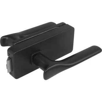 Nábytkové kování MPK - UNIQUE R8 - ZÁMEK na sklo s klikou ORCHIDE - bez otvoru přední kování na sklo bez otvoru přední BS - Černá matná