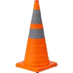 Skládací dopravní kužel, 62 cm, oranžová / reflexní stříbrná