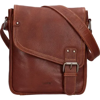 Pánská aktovka Pánská kožená taška přes rameno Lagen Loner - koňak