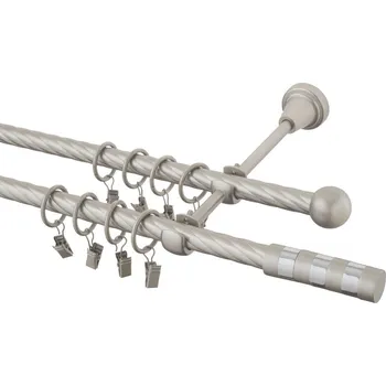 Garnýž Garnýž kovová 210 cm kroucená dvouřadá - dvojitá 16 Sigma chrom mat