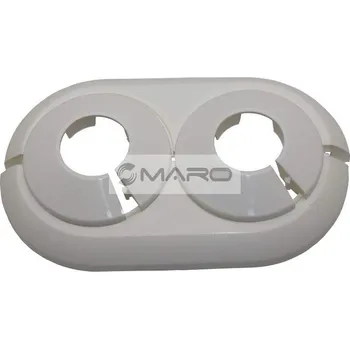 Příslušenství k vodovodní baterii Chuděj Růžice krycí dvojitá, dělená, bílá D2 X25-26, 25 - 26 mm pro plastové trubky (náhrada 2x KB 1025 + 1x KB 2000), KB 2025