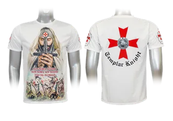 Pánské tričko Barbaric Albainox Řád templářů bílé S