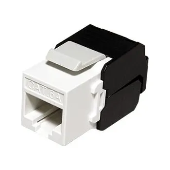 Síťový konektor ROLINE Keystone konektor RJ45 kat. 6a, bílý, nestíněný, 180°, montáž bez nástrojů - 26.11.0337
