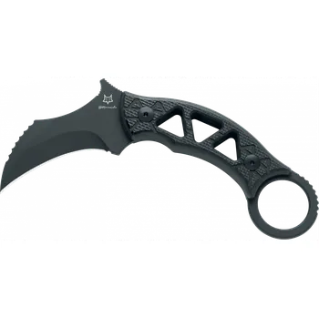 Pracovní nůž FOX Tribalk, pevný nůž karambit s pouzdrem, černý FX-803