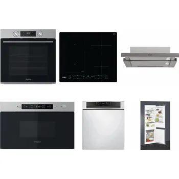 Set domácích spotřebičů WHIRLPOOL OMK58CU1SX + WHIRLPOOL WL B8160 NE + WHIRLPOOL AKR 5390/1 IX + WHIRLPOOL MBNA910X + WHIRLPOOL WBC 3C34 PF X + WHIRLPOOL ART 65031