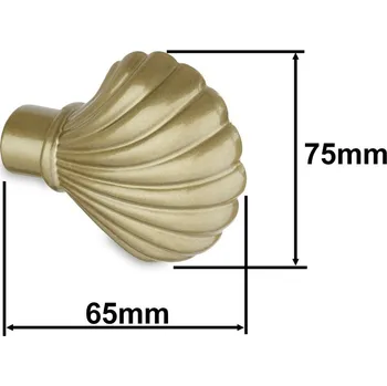 Příslušenství pro garnýž Koncovka pro tyč 16mm Mušle - zlatá antik