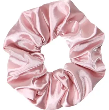 MURU Velká Saténová Scrunchie gumička - Pudrová Lesklá