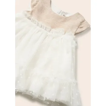 Kojenecké šaty Mayoral šaty sváteční 1819 smetanové Rozměr: 1 - 2 měsíce, 60 cm