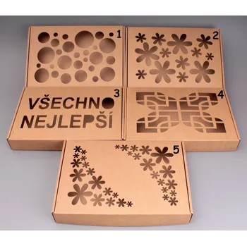 Papírová dárková krabička ( L ) Typ výřezu: 1 - kolečka