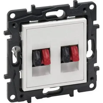 vypínač a zásuvka NILOÉ STEP ZÁSUVKA REPRODUKTOROVÁ DVOJITÁ BÍLÁ LEGRAND 863186