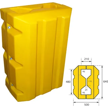 Stavební profil Plastový nárazník pro ochranu sloupů, 50 × 64 × 99 cm