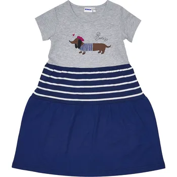 Dívčí oblečení Dívčí šaty - WINKIKI WKG 91366, šedá / tmavě modrá Barva: Modrá, Velikost: 110