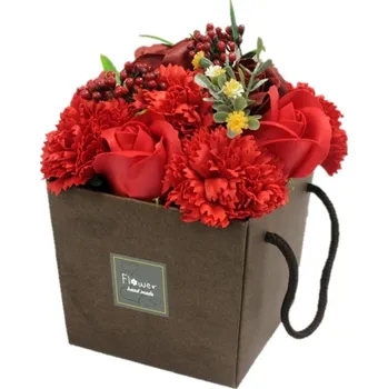 Mýdlo Mýdlové květy červené v dárkovém boxu – romantický a luxusní dárek pro ženy