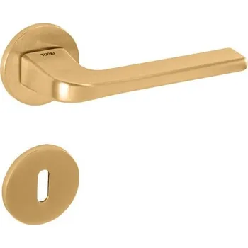 Dveřní kování TI - DARA - R 4007 5S klika/klika, rozety WC OLS - Mosaz broušená (158)