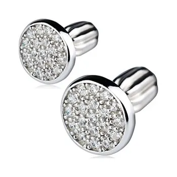 Náušnice Dětské stříbrné náušnice na šroubek s čirými zirkony