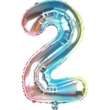 Balónek 4L Balónek fóliový "2" - duhový
