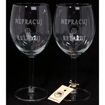Sklenice Sada vínovek - Nepracuj, relaxuj