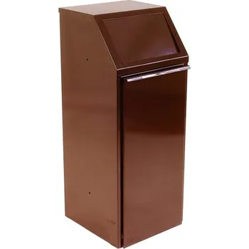 Odpadkový koš Kovový výklopný koš 70 l, hnědá