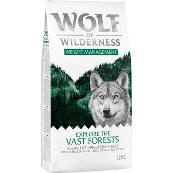 Cizojazyčná kniha 2x12kg Wolf of Wilderness "Explore The Vast Forests" Weight Management výhodné balení