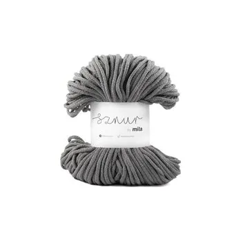 Příze Bavlněná šnůra MILA&nbsp;3&nbsp;mm - šedá tmavá