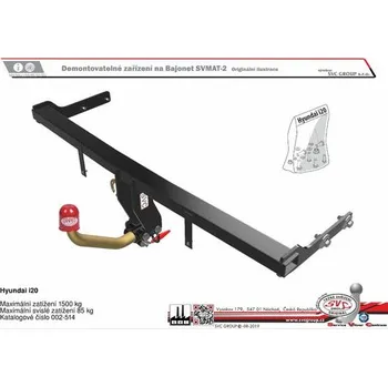 Tažné zařízení Tažné zařízení Hyundai i20 02/2015->08/2020 SV 002-381, SVC GROUP