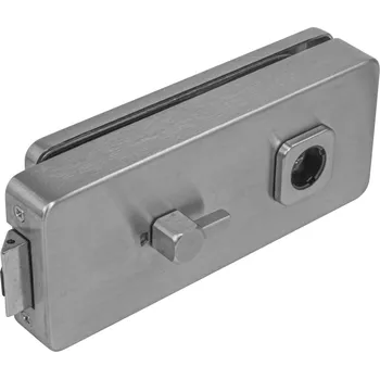 Dveřní kování MPK - UNIQUE R8 - ZÁMEK na skleněné dveře - WC kování na sklo WC set BN - Broušená nerez