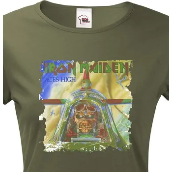 Dámské tričko Dámské tričko Iron Maiden, Barva Military - 69, Velikost XL, Canvas Dámské tričko s krátkým rukávem Bezvatriko.cz 1882
